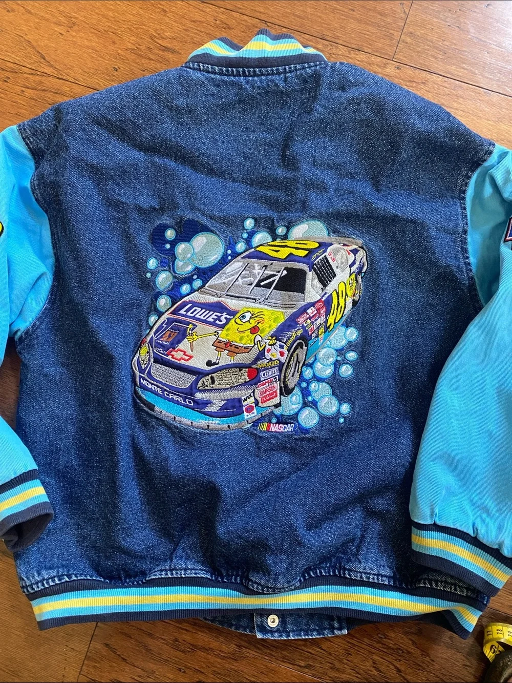 Racing Champions Vintage Sponge Bob Race Pants children’s bomber jacket-large